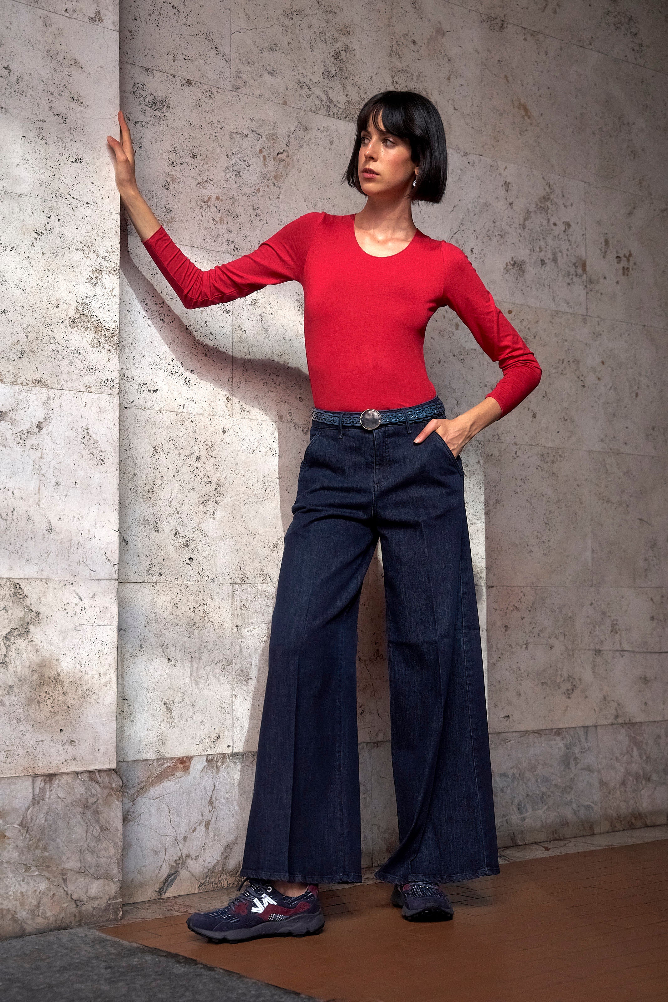Jeans a Farfalla blu scuro
