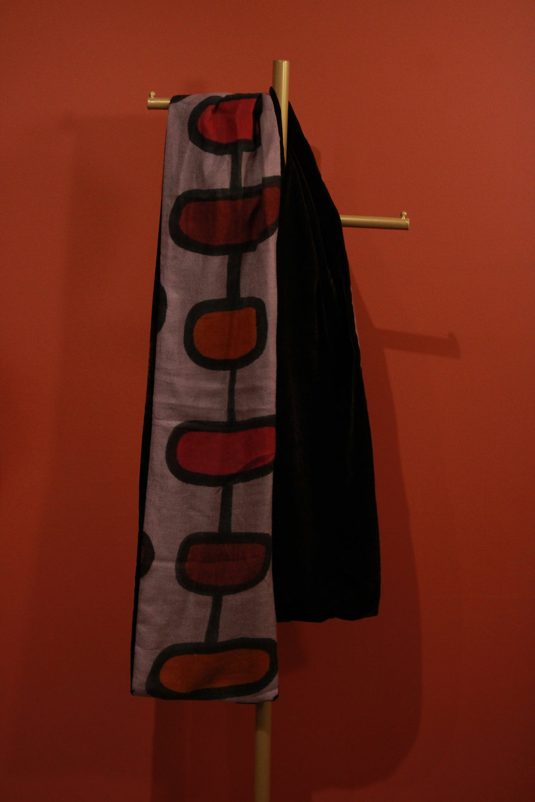 Stola velluto grigio bordeaux