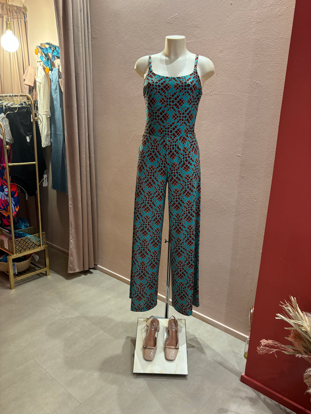 Tuta jersey turquoise dots