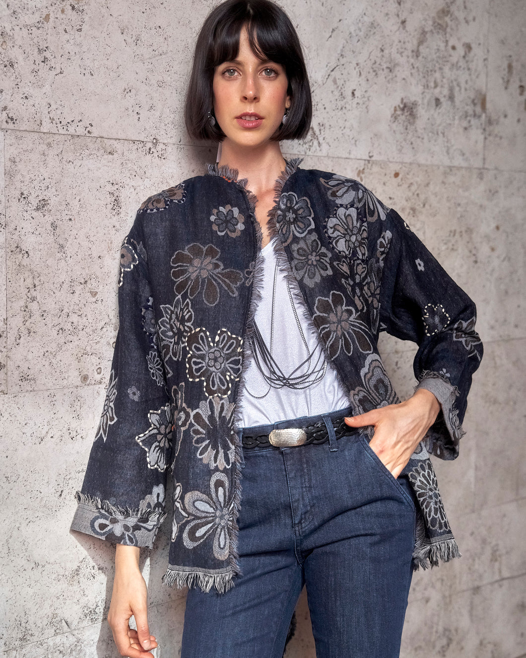 ATELIER PIECES UNIQUES GIACCA LANA RICAMATA A MANO