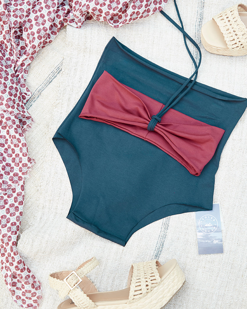 Bikini Culotte Fascia Bicolore Persian Red/Legion Blue