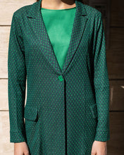 Carica l&#39;immagine nel visualizzatore di Gallery, Blazer Lunga Jacquard Verde/Blu
