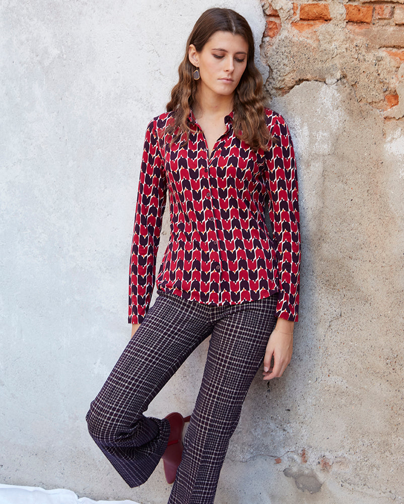 Camicia Jersey Stampa Geo Berry