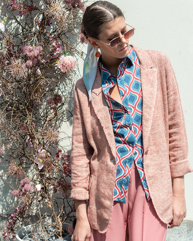 Camicia Jersey Onda Blue/Rouge