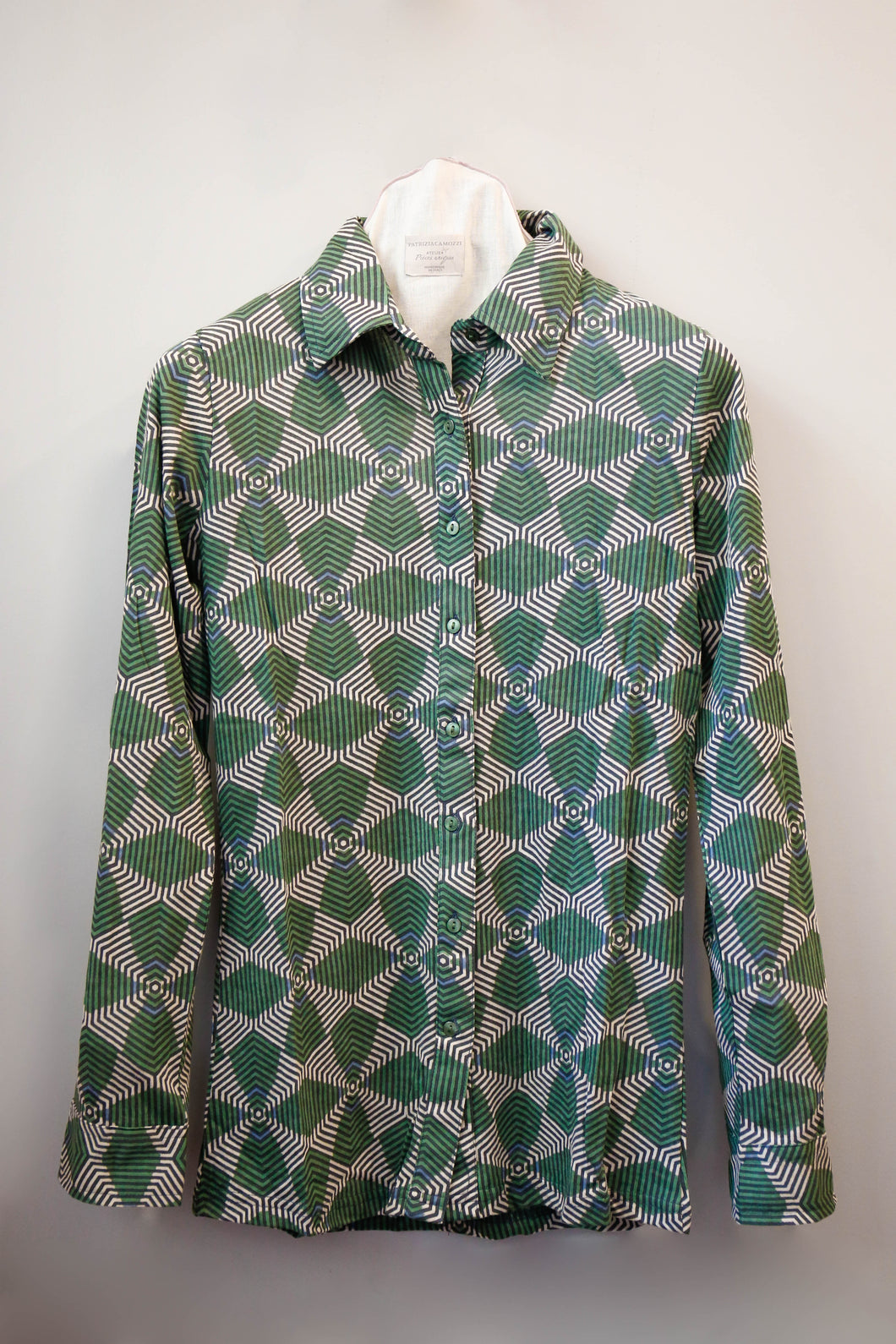 Camicia Jersey Cotone Stampata Verde