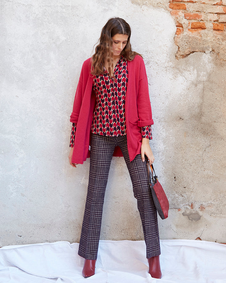 Cardigan con Tasche Berry