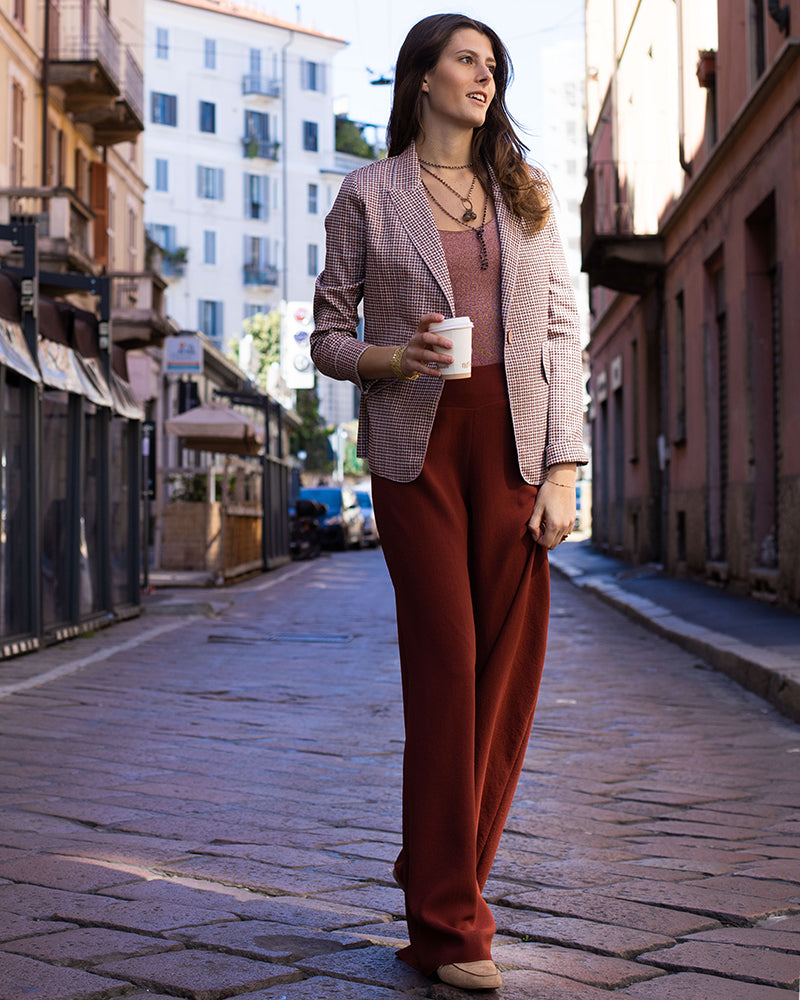 Blazer Pied-de-Poule Rosa