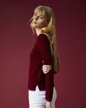 Carica l&#39;immagine nel visualizzatore di Gallery, Maglia Girocollo Riga Cashmere Bordeaux/Aubergine
