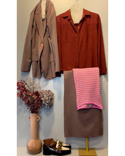 Carica l&#39;immagine nel visualizzatore di Gallery, Pantalone Bootcut Gamba Larga Tweed Avorio/Bordeaux
