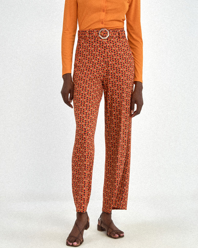 Pantalone con Cintura Micro Arancio