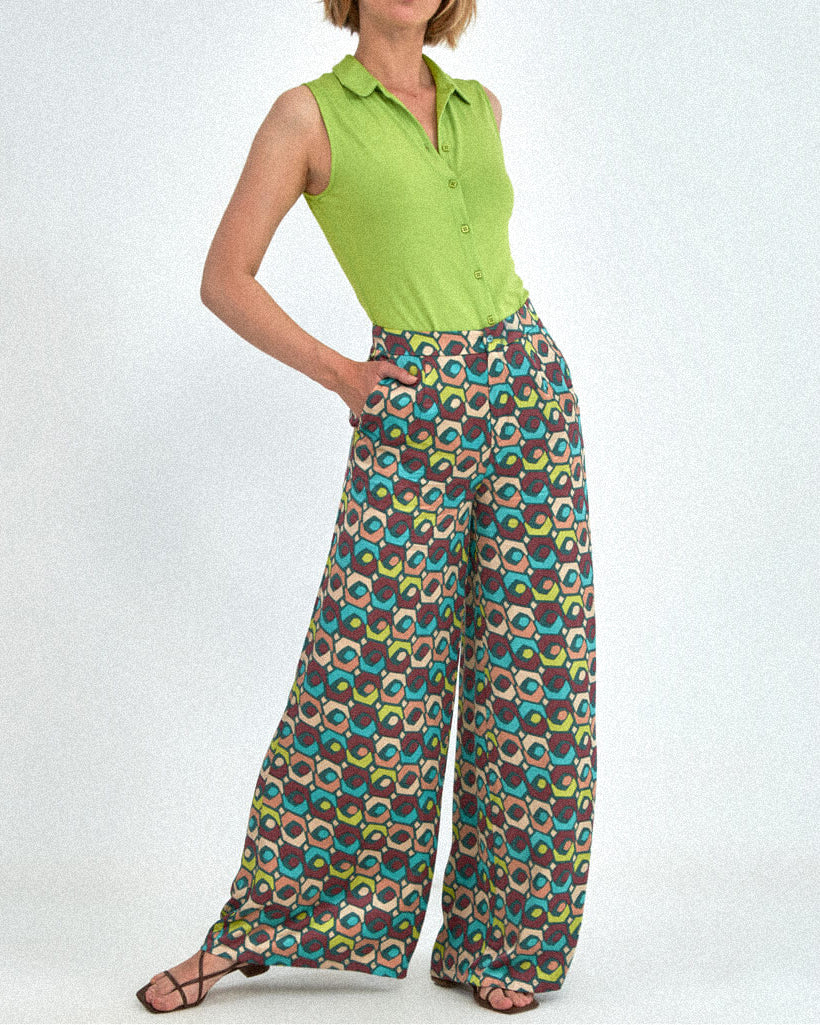 Pantalone Palazzo Geo Verde