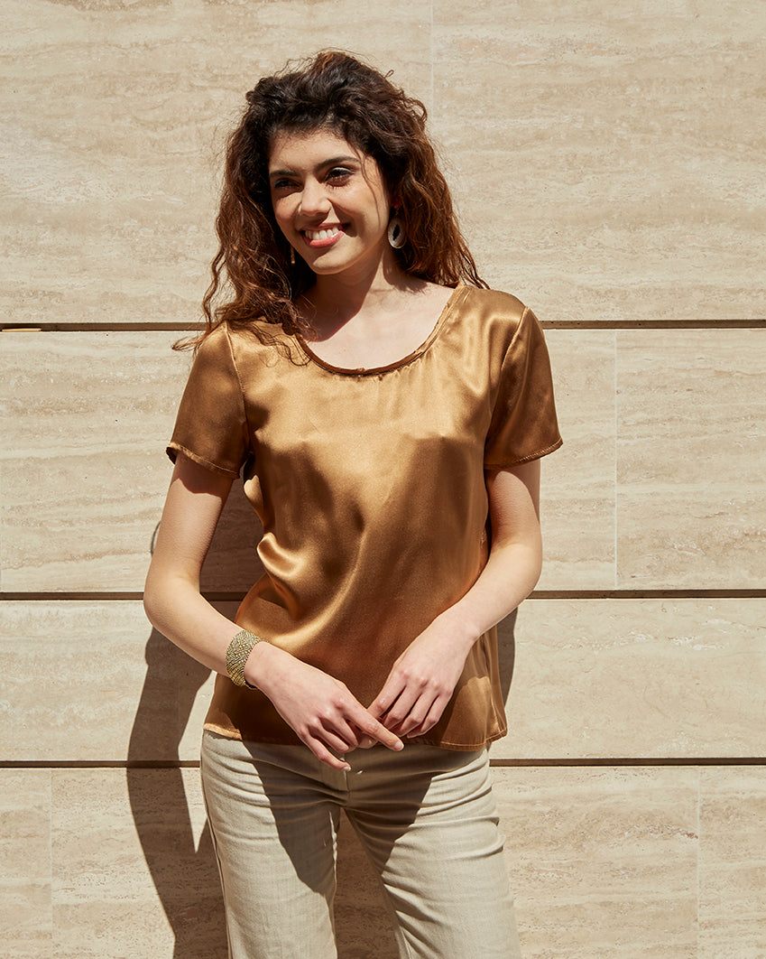 T-Shirt Base Seta Bronzo